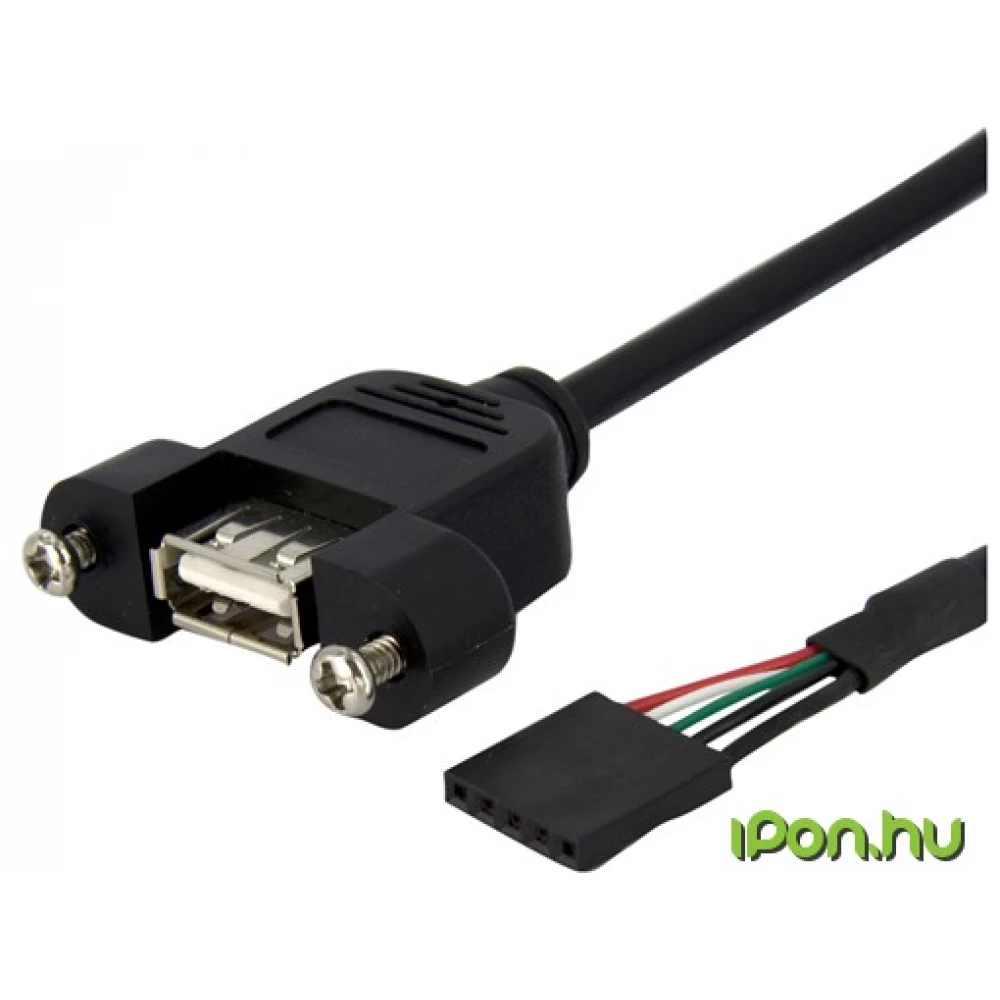 STARTECH Pin header USB Hátlap kivezetés Fekete 30cm USBPNLAFHD1
