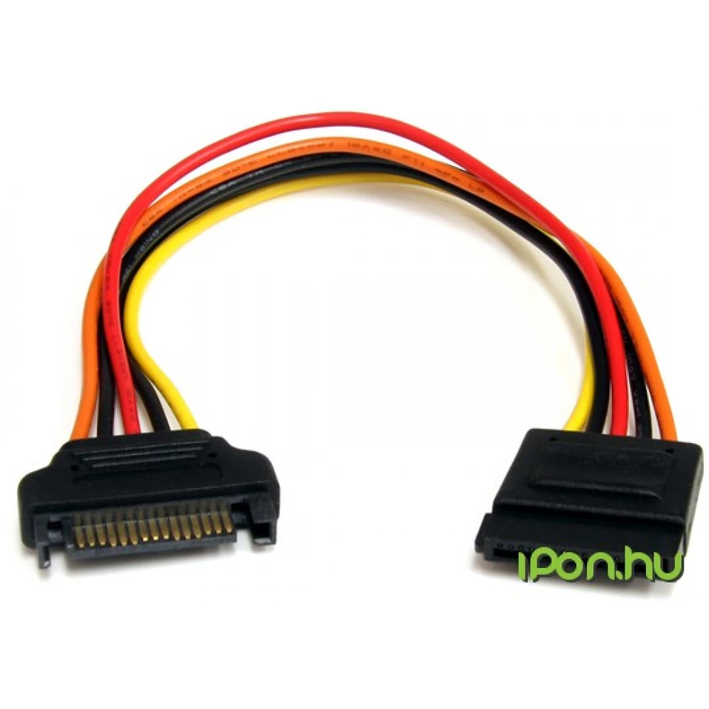 STARTECH SATA táp Tápkábel Fekete 20cm SATAPOWEXT8