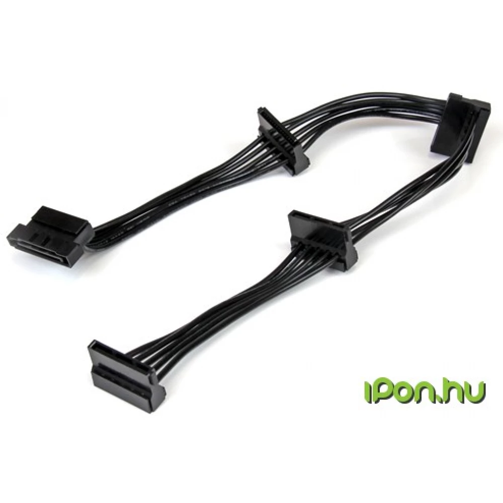 STARTECH SATA táp Tápkábel Fekete 40cm PYO4SATA
