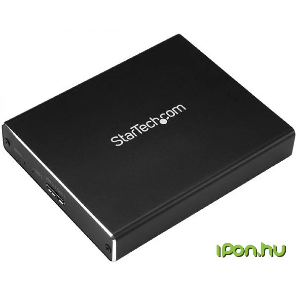 STARTECH SM22BU31C3R - Dual-Slot Drive Enclosure for M.2 NGFF SATA SSDs - USB 3.1 (10Gbps) - RAID