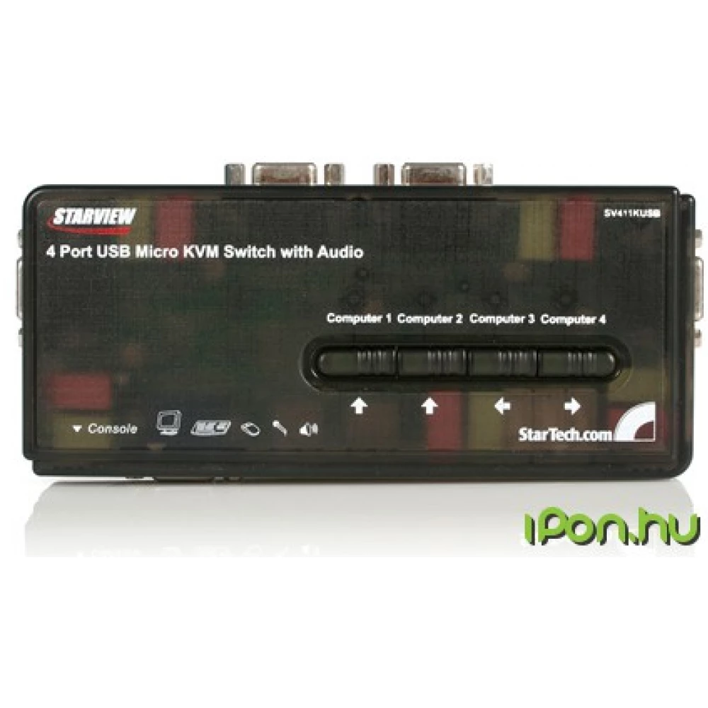 STARTECH SV411KUSB 4 Port Black USB KVM Switch Kit