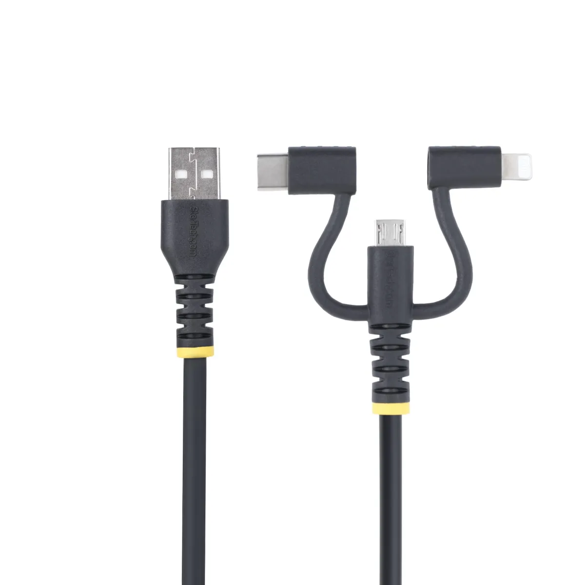 STARTECH USB 2.0 Type C Lightning + Micro USB Átalakító Fekete 1m RLTCUB1MBK