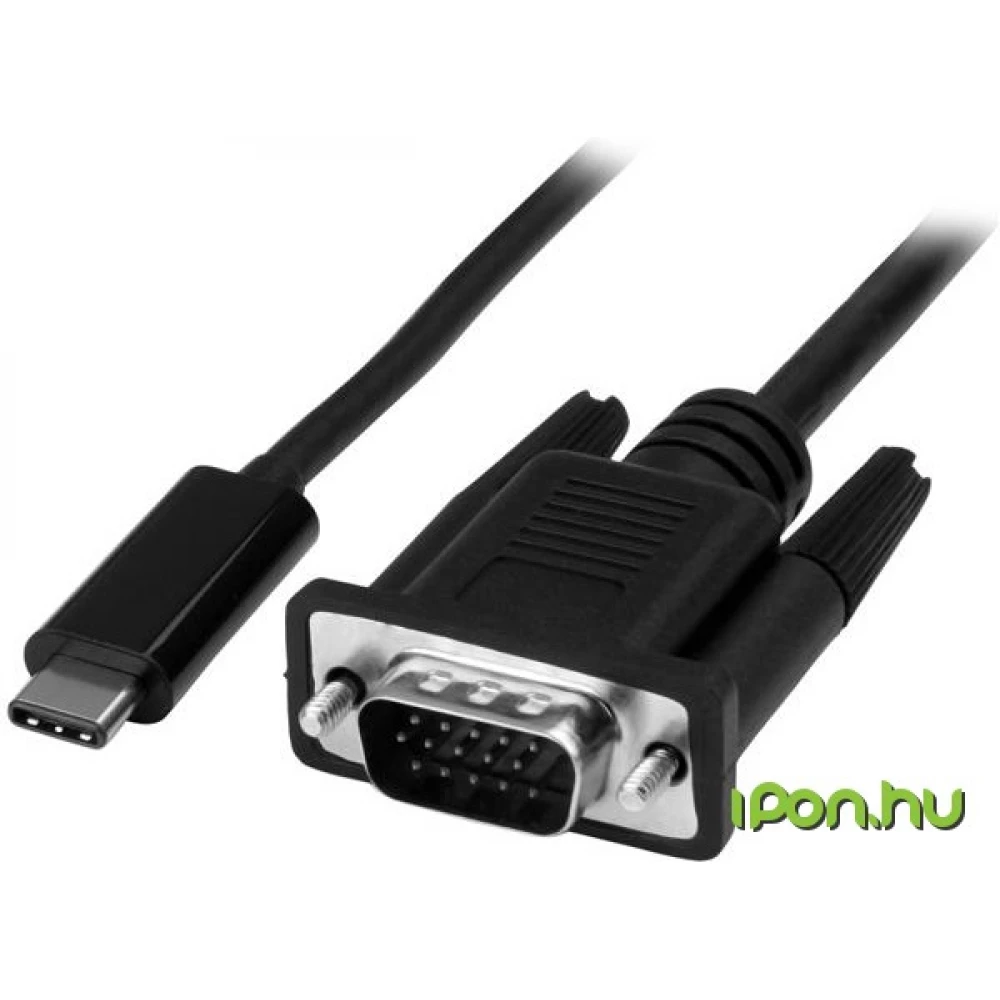 STARTECH USB 2.0 Type C VGA/D-Sub Átalakító Fekete 2m CDP2VGAMM2MB