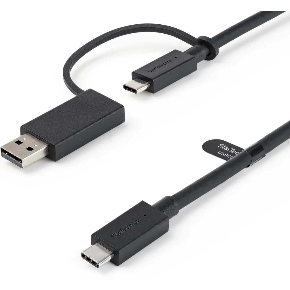 STARTECH USB 2.0 + USB 2.0 Type C USB 2.0 Type C Összekötő Fekete 1m USBCCADP