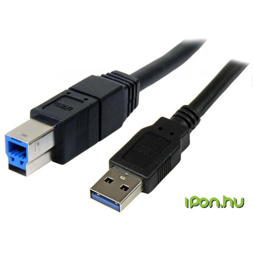 STARTECH USB 3.0 USB 3.0 Type B Összekötő Fekete 3m USB3SAB3MBK