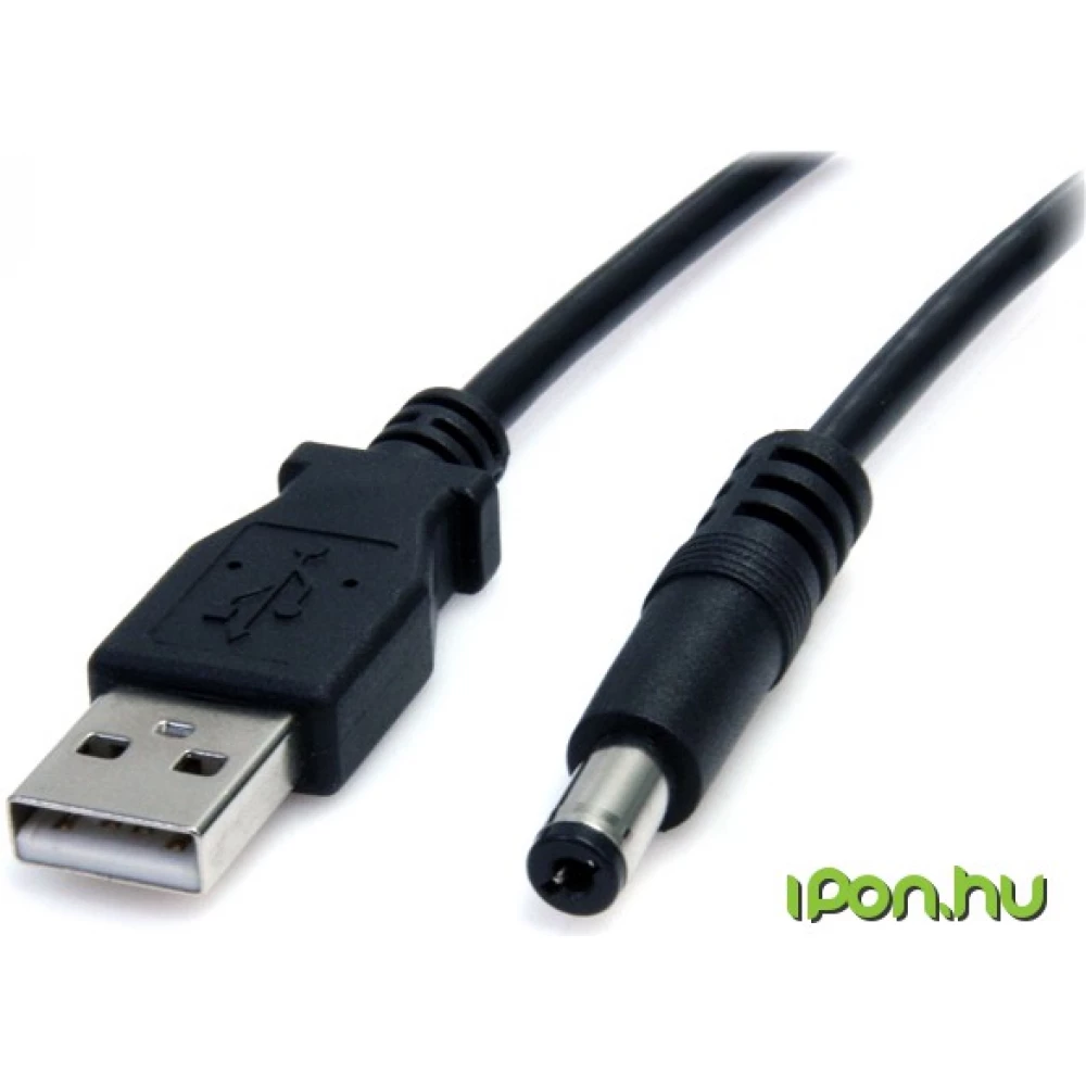 STARTECH USB Barrel Töltő/adatkábel Fekete 2m USB2TYPEM2M
