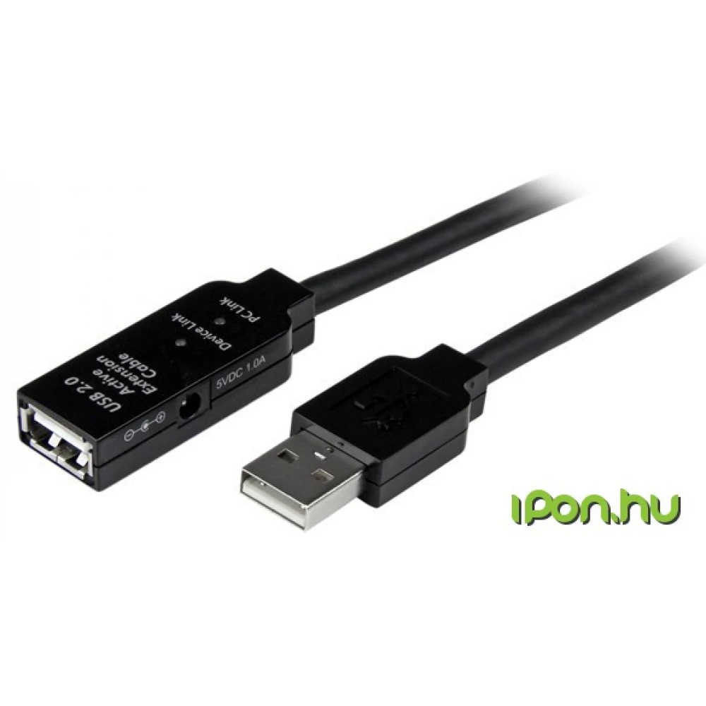 STARTECH USB Hosszabbító Fekete 25m USB2AAEXT25M