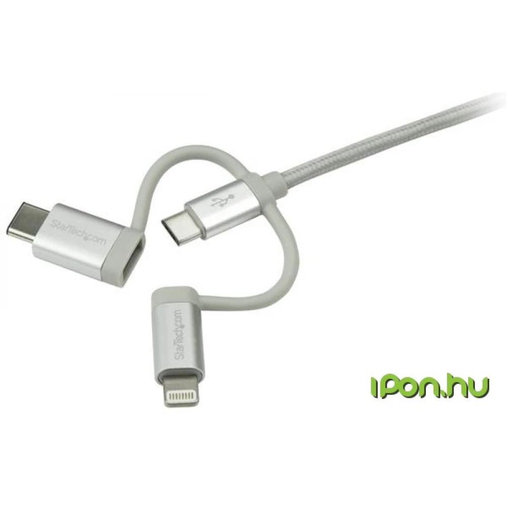 STARTECH USB Lightning és Micro USB Átalakító Fehér 1m LTCUB1MGR