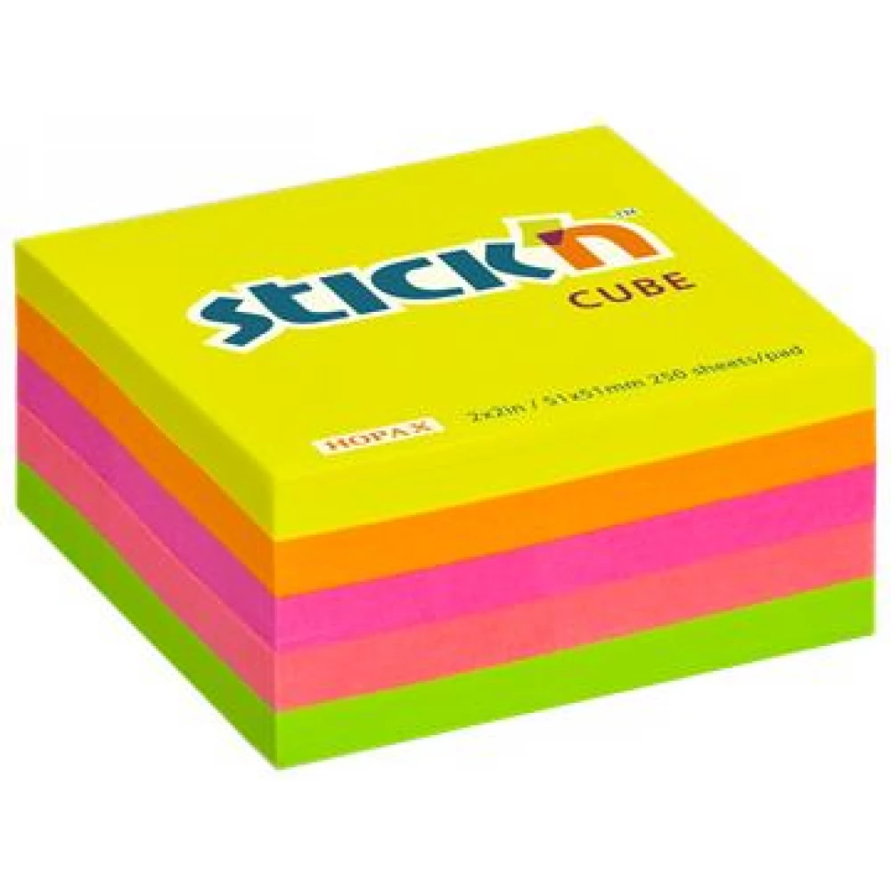 STICKN Öntapadó jegyzettömb 51x51 mm 250 lap neon színek