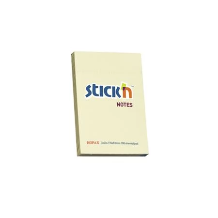 STICKN Öntapadó jegyzettömb 76x51 mm 100 lap pasztellsárga