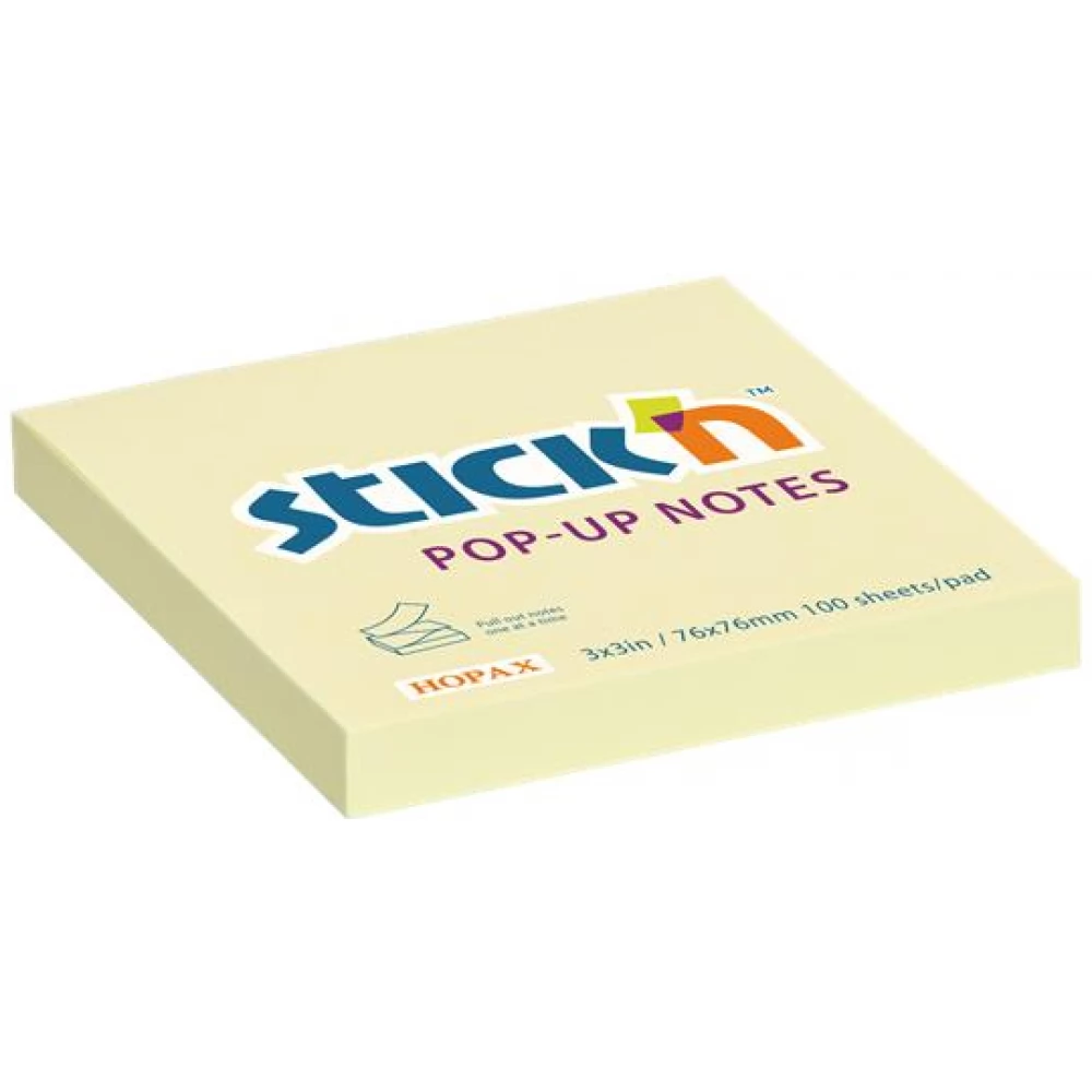 STICKN Öntapadó jegyzettömb Z 76x76 mm 100 lap sárga