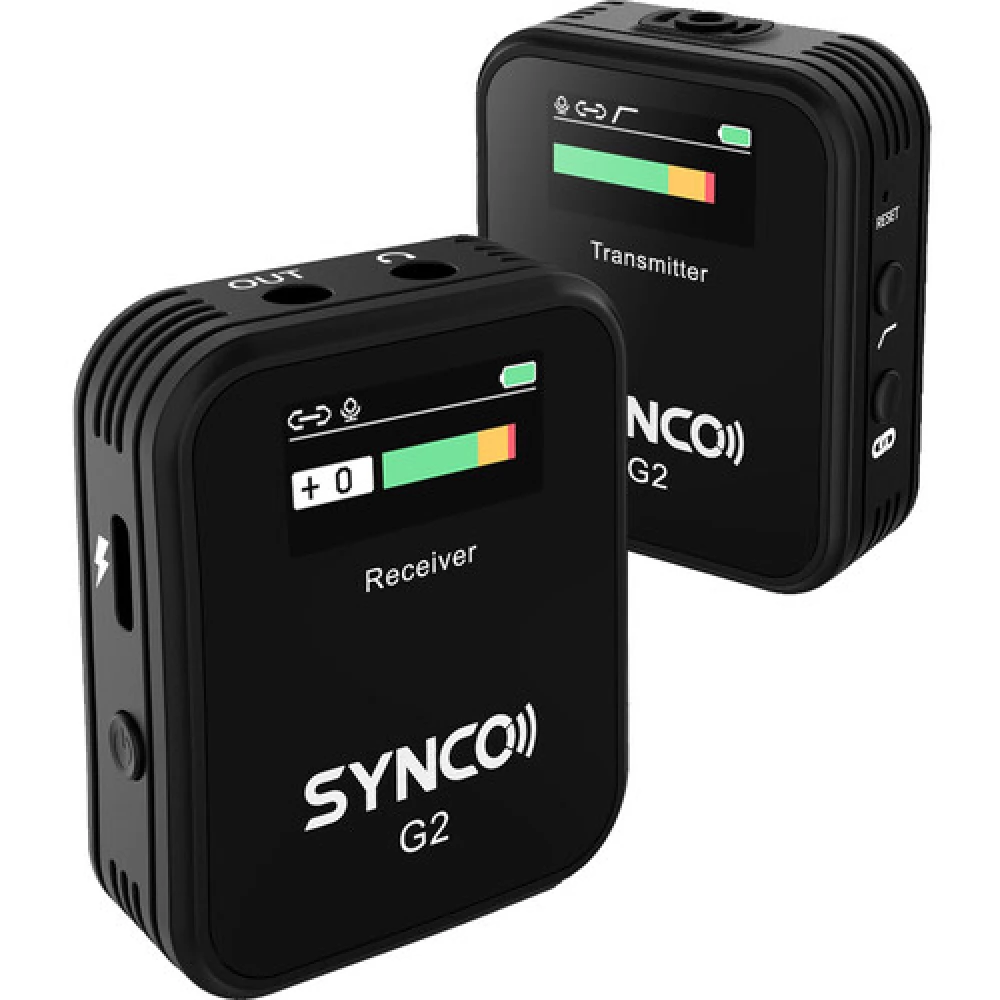 SYNCO WAir-G2 (A1) ultrakompakt vezetéknélküli csiptetős mikrofon rendszer TFT kijelzővel (2.4 GHz) fekete