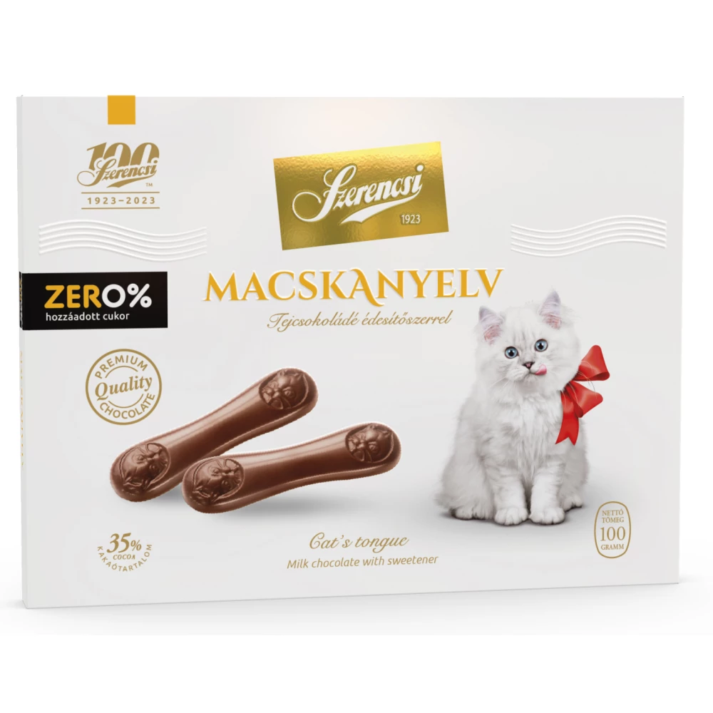 Szerencsi zero macskanyelv maltitos tejcsokoládé 100 g