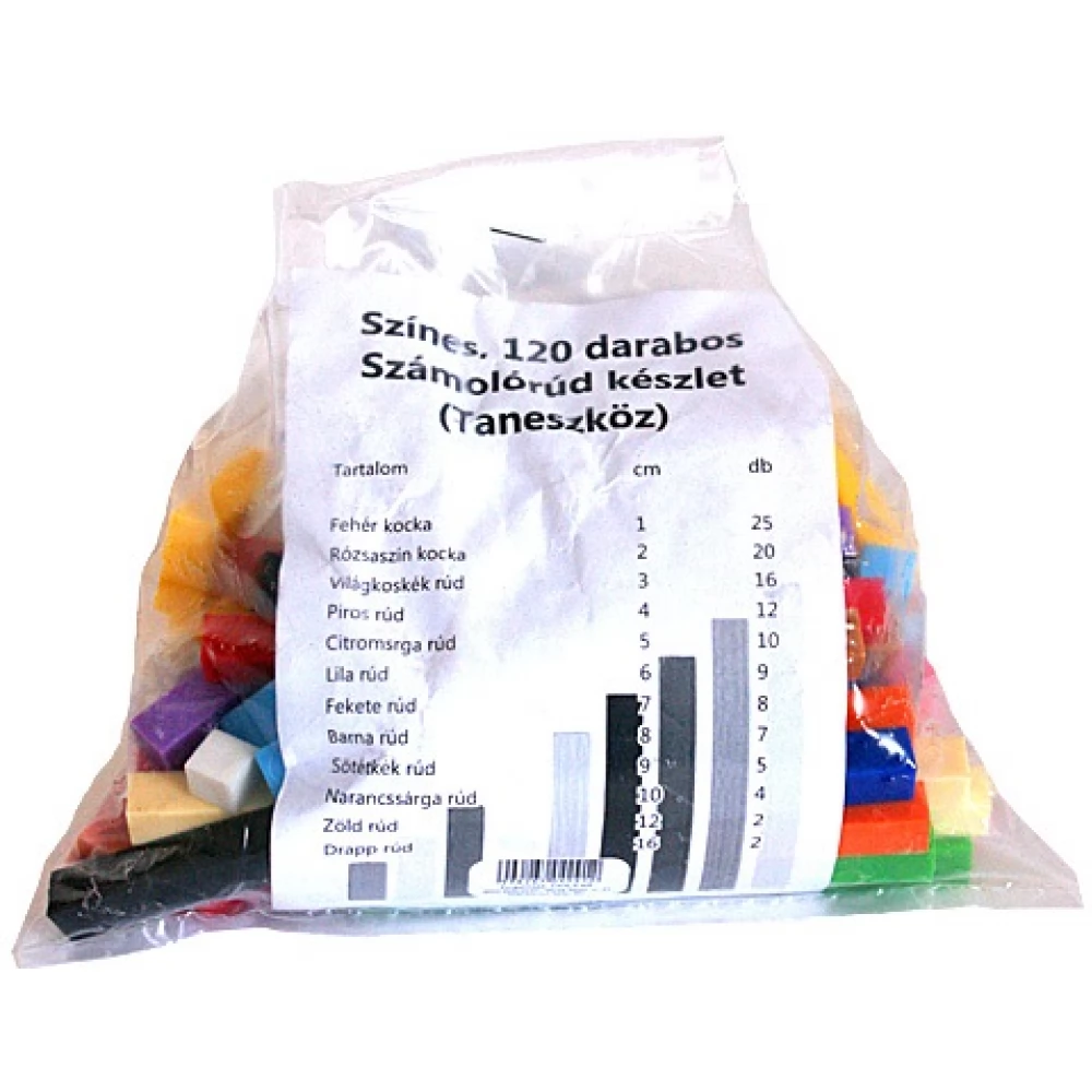 Számolórúd készlet 120db színes
