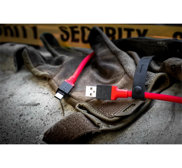 TACTICAL Fat Man USB / Lightning töltő- és adatkábel 1m piros