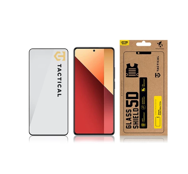 TACTICAL Glass Shield 5D Xiaomi Redmi Note 13 Pro 4G/5G / Poco X6 5G kijelzővédő üvegfólia fekete