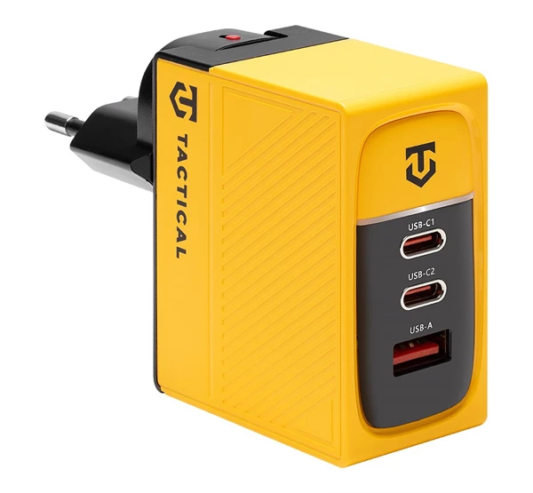 TACTICAL Nett Warrior USB-A / 2 Type-C gyorstöltő adapter 100W sárga
