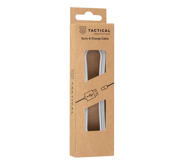 TACTICAL Smooth Thread USB / Lightning töltő- és adatkábel 0.3m fehér