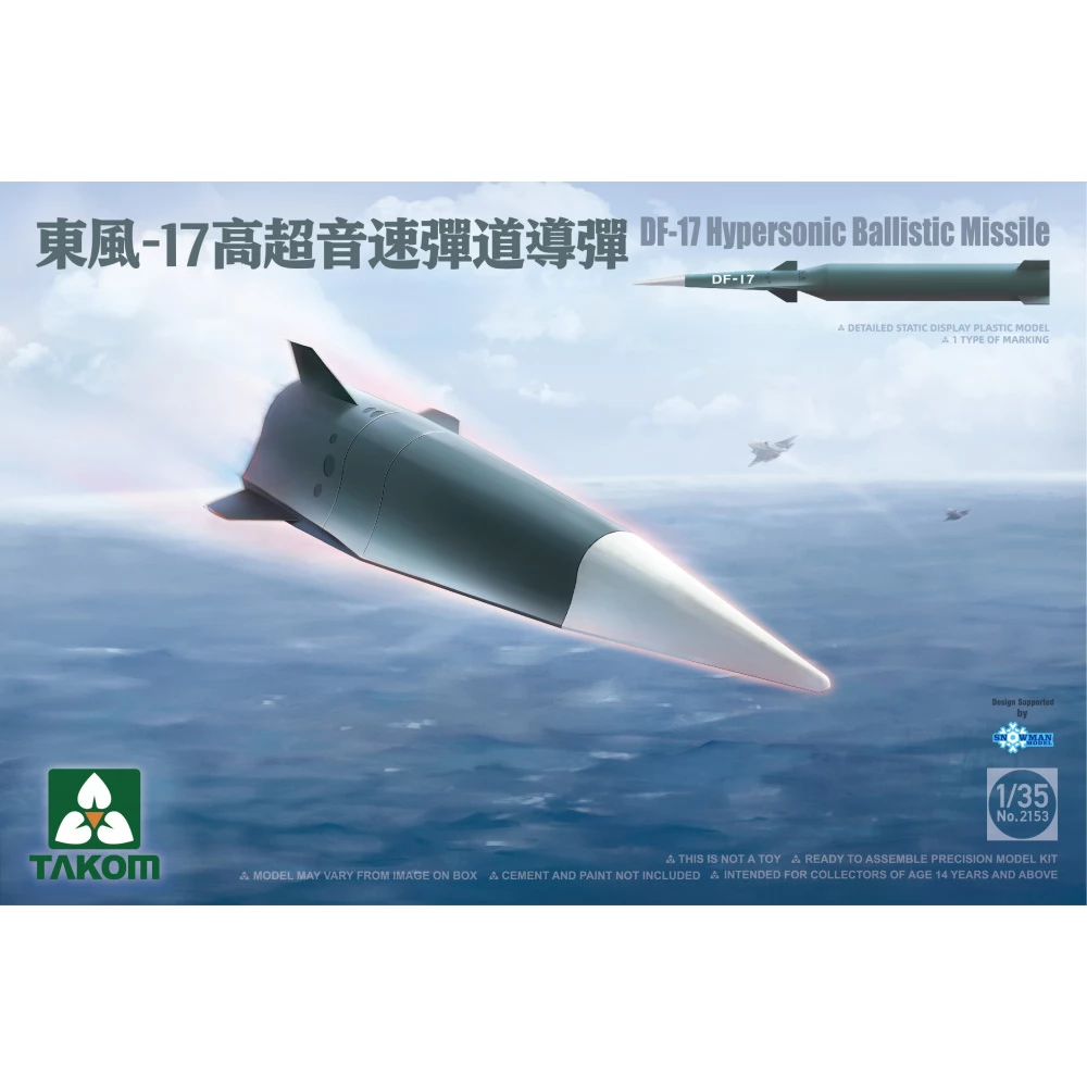 TAKOM 1/35 DF-17 Hypersonic Ballistic Missile katonai rakéta modell