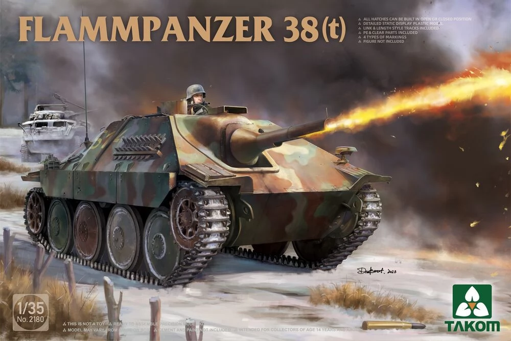 TAKOM 1/35 Flammpanzer 38(t) lángszórós tank modell