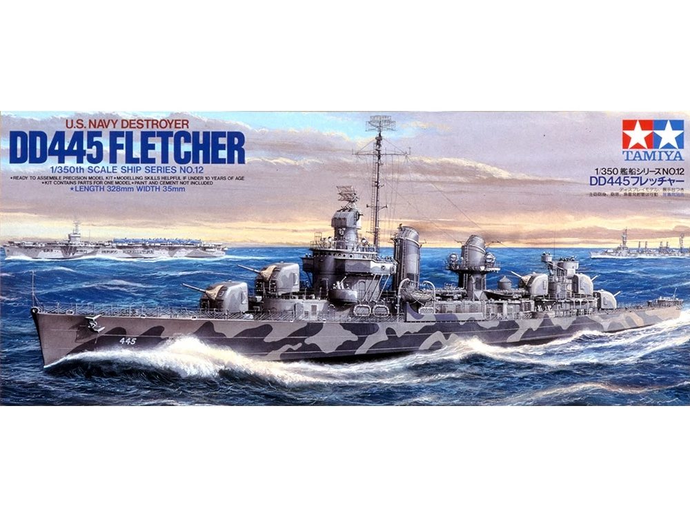 TAMIYA 1/350 U.S. Navy DD445 Fletcher katonai csatahajó modell