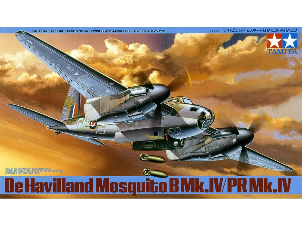TAMIYA 1/48 De Havilland Mosquito B Mk.IV / PR Mk.IV katonai repülőgép modell