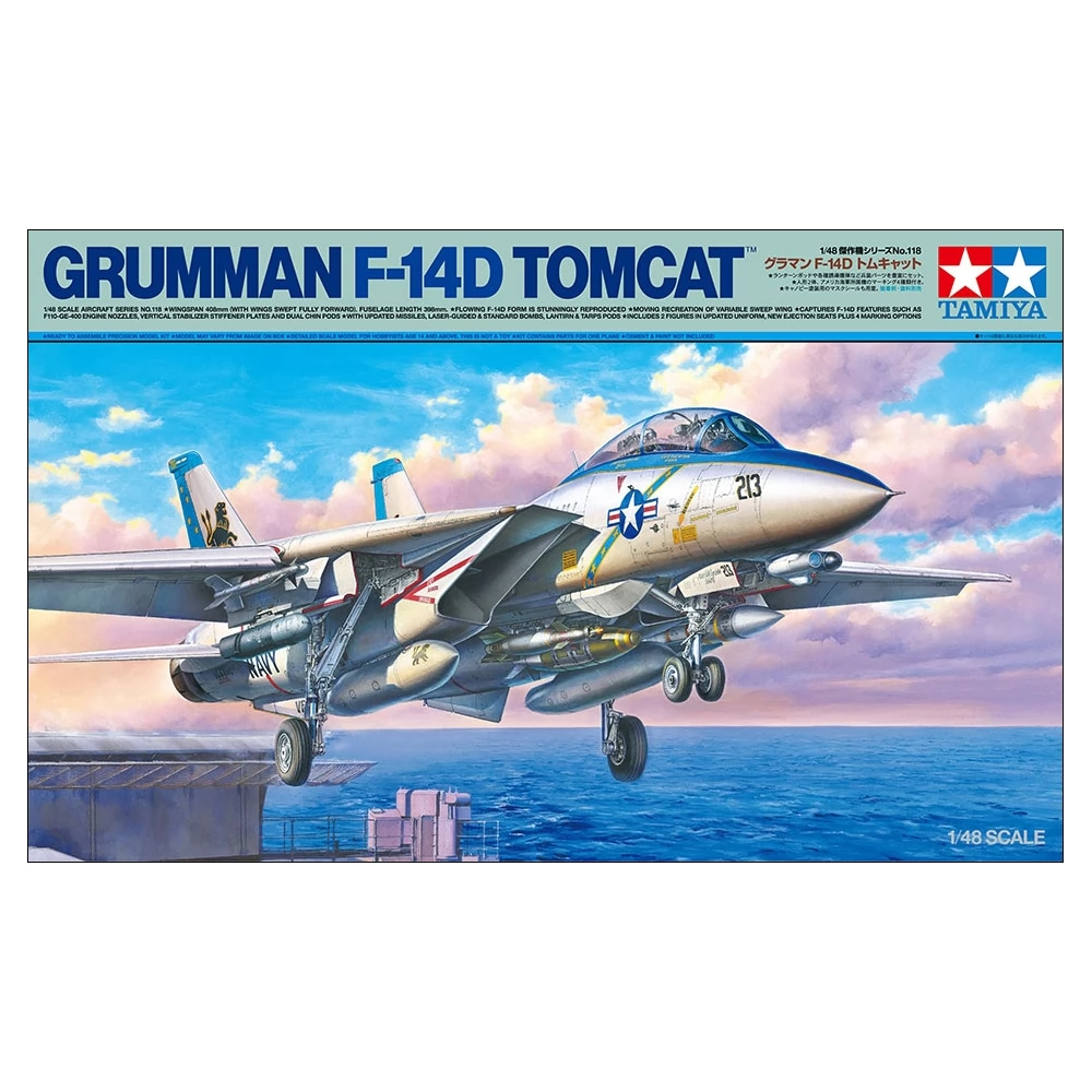 TAMIYA 1/48 Grumman F-14D Tomcat katonai repülőgép modell
