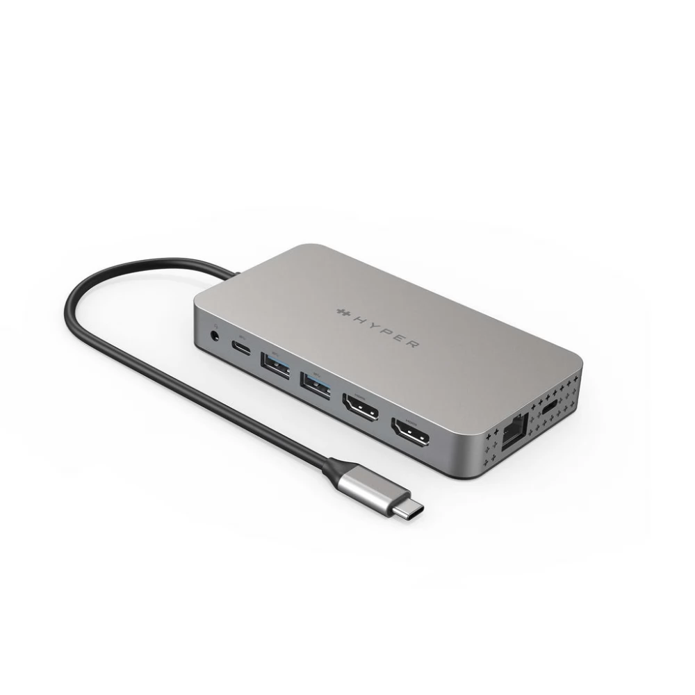TARGUS HyperDrive Dual 4K HDMI 10-in-1 USB-C Hub For M1/M2/M3 MacBooks ezüst