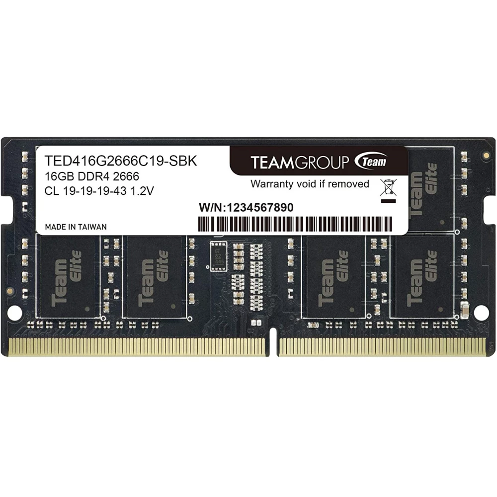 TEAM GROUP 16GB Elite Notebook DDR4 2666MHz CL19 TED416G2666C19-S01