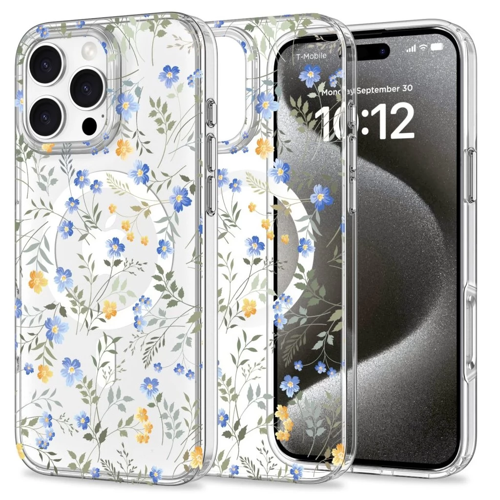 TECH-PROTECT MagMood Spring Magsafe hátlaptok iPhone 16 Pro Max átlátszó-virágos