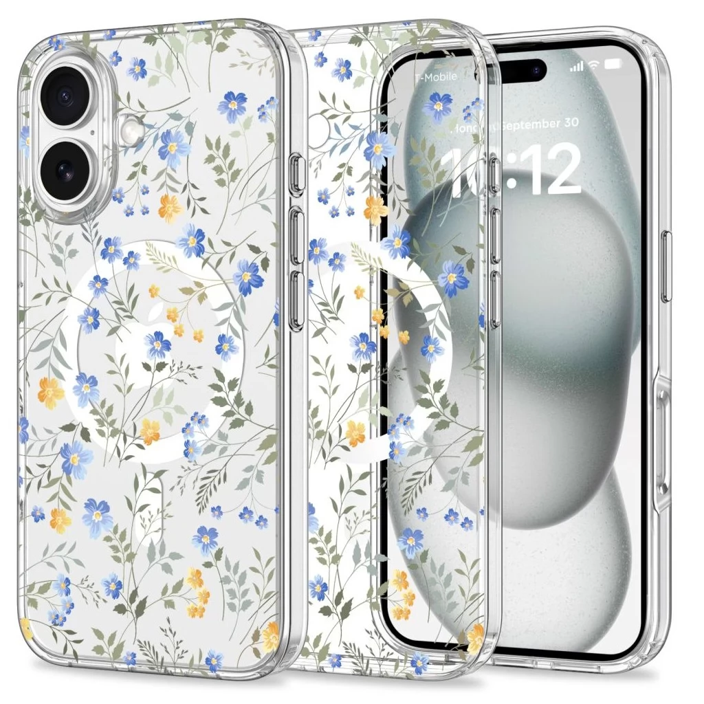 TECH-PROTECT MagMood Spring Magsafe hátlaptok iPhone 16 átlátszó-virágos