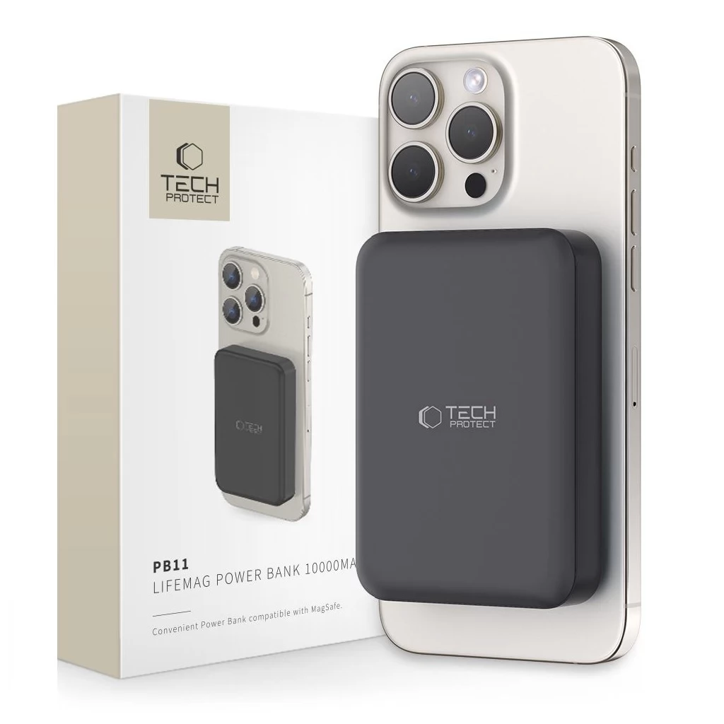 TECH-PROTECT PB11 MagSafe Power Bank 10000mAh fekete
