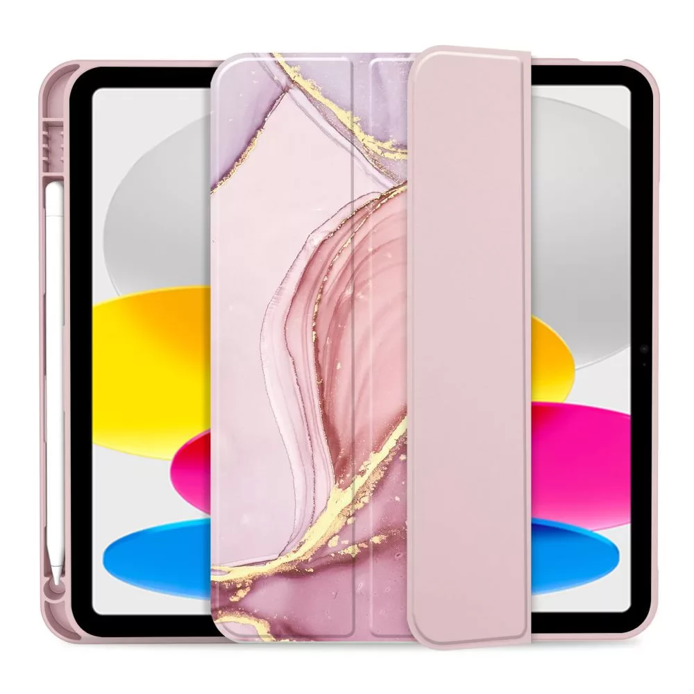 TECH-PROTECT Tablet tok (Smart Case) on/off funkcióval Apple Pencil tartóval Apple iPad 10.9 (2022) marble
