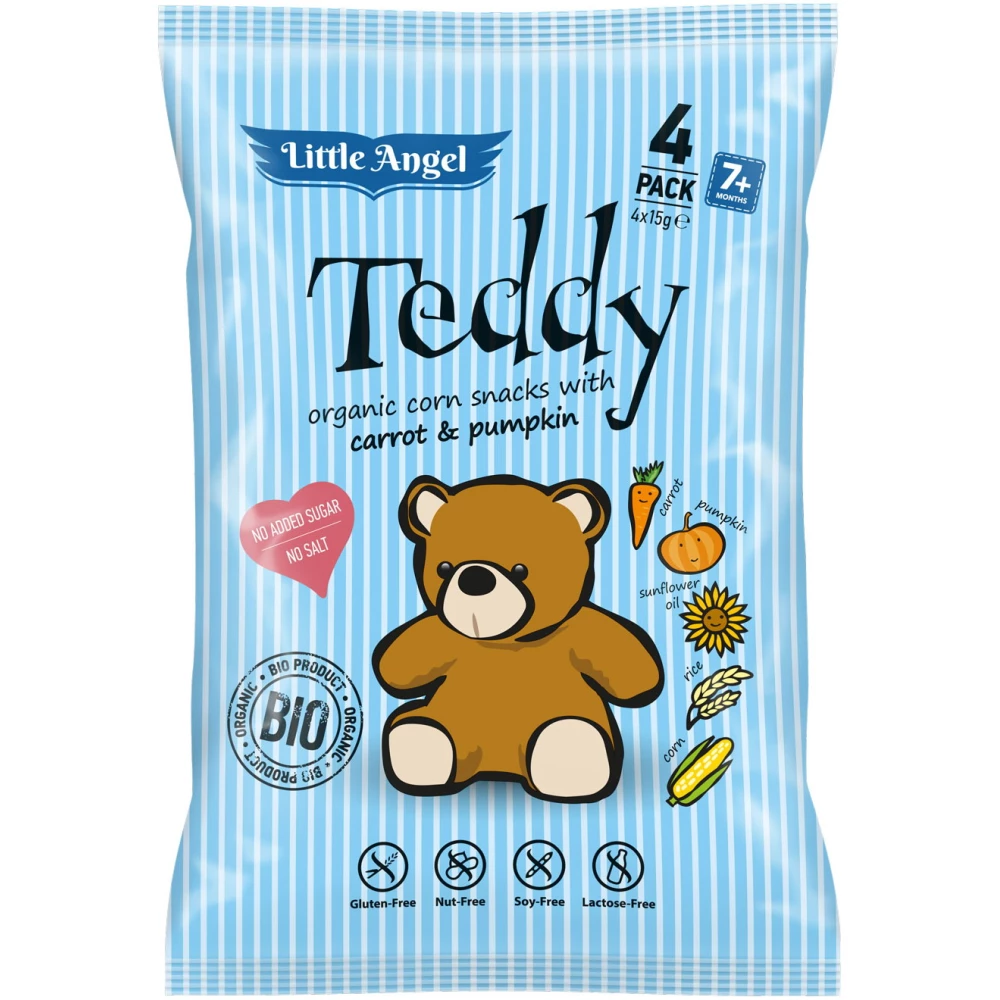 Teddy bio kukoricás snack 4x15g 60 g