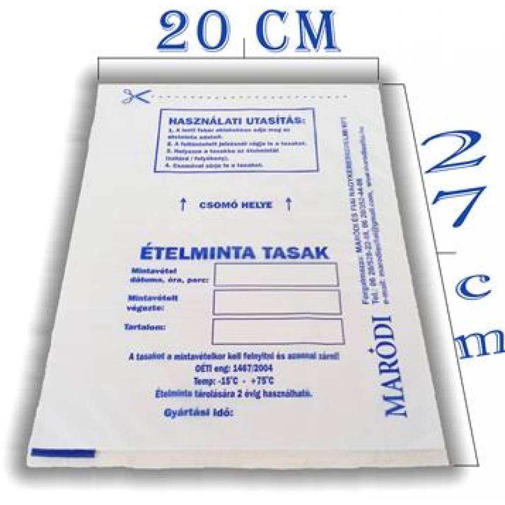 Ételminta tasak 20x27 cm 500 db
