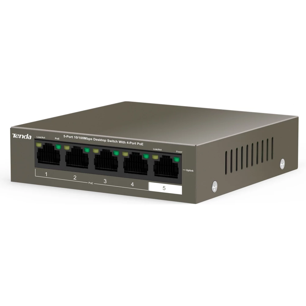 TENDA TEF1105P-4-38W 5-Port 10/100Mbps Desktop Switch with 4-Port PoE