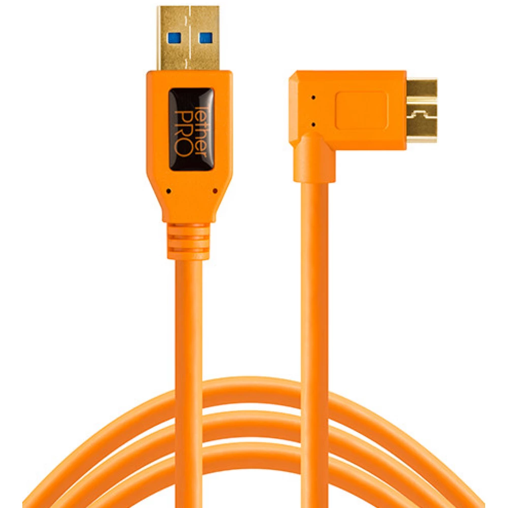 TETHERTOOLS TetherPro USB 3.0-Micro-B Right Angle kábel (4.6m) narancssárga