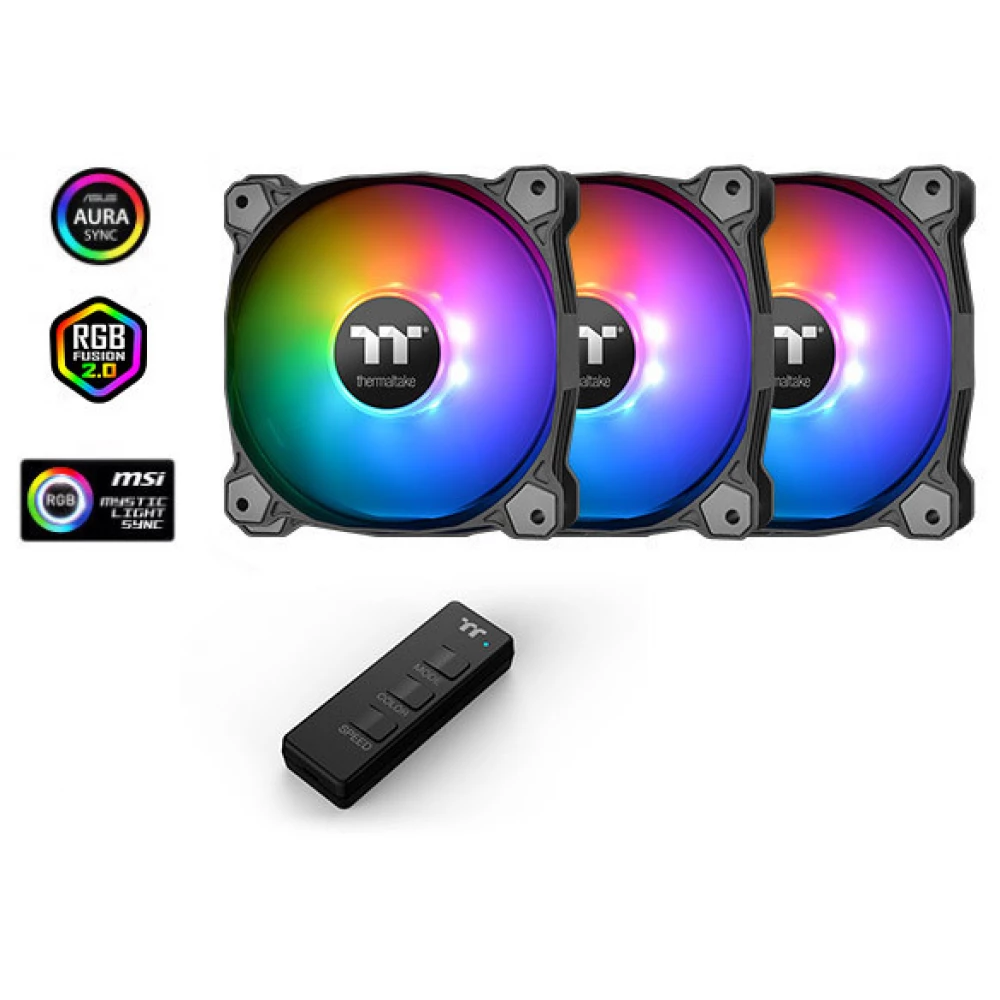 THERMALTAKE Pure 14 ARGB Sync Radiator Fan TT Premium Edition 3 darabos szett és távirányító