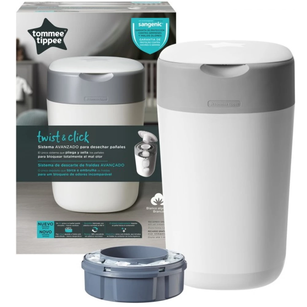 TOMMEE TIPPEE  pelenkacsomagoló Twist and Click fehér M