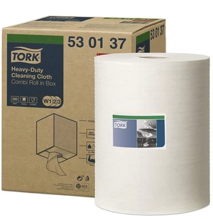 TORK 530137 Tisztítókendő tekercses W2 1 rétegű Fehér