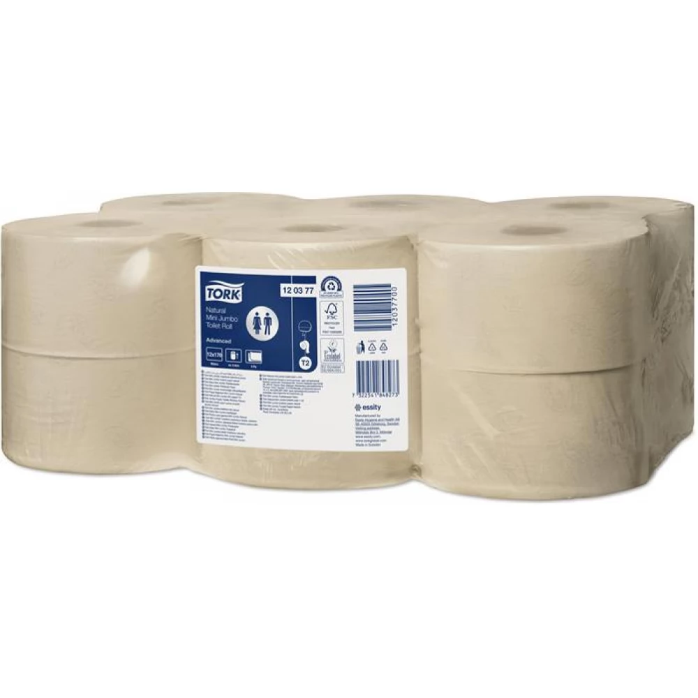 TORK Advanced Mini Jumbo Toalettpapír T2 rendszer 2 rétegű 19 cm átmérő natúr