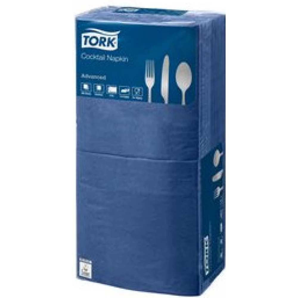 TORK Tissue koktélszalvéta 2 rétegű 24x24 cm kék