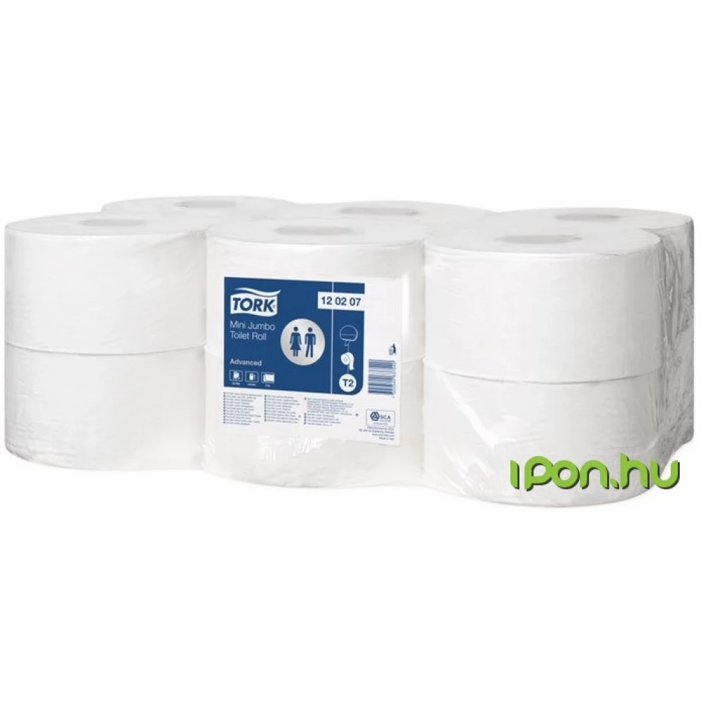 TORK Toalettpapír T2 rendszer 2 rétegű 130 m/tek Advanced mini jumbo fehér