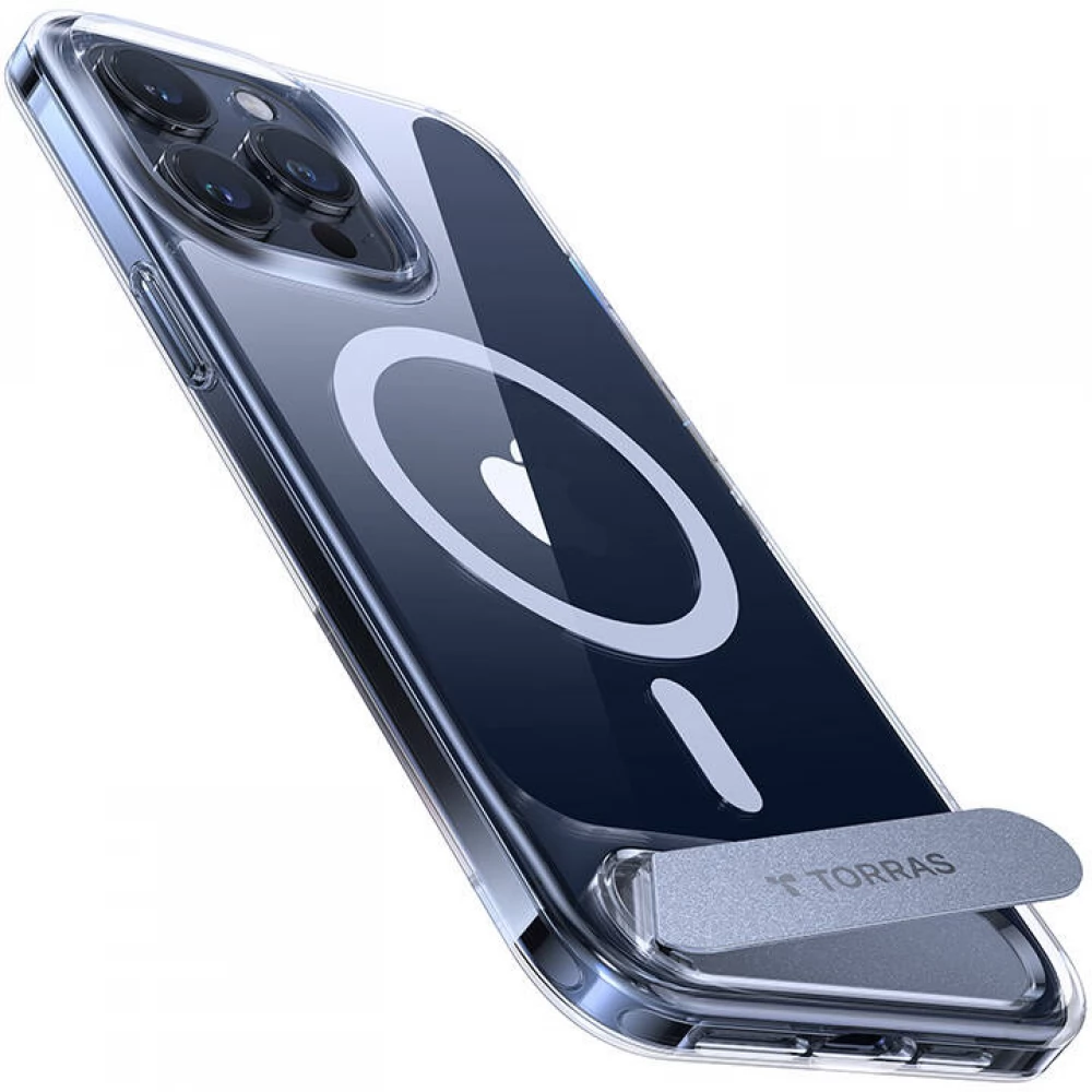 TORRAS Pstand védőtok iPhone 15 Pro átlátszó