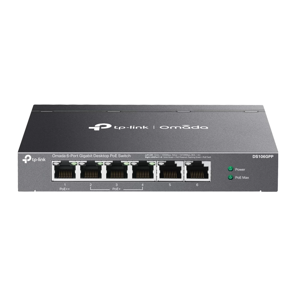 TP-LINK DS106GPP Omada 6-Port Gigabit Unmanaged PoE Switch