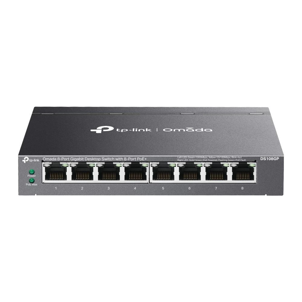 TP-LINK DS108GP Omada 8-Port Gigabit Unmanaged Desktop Switch