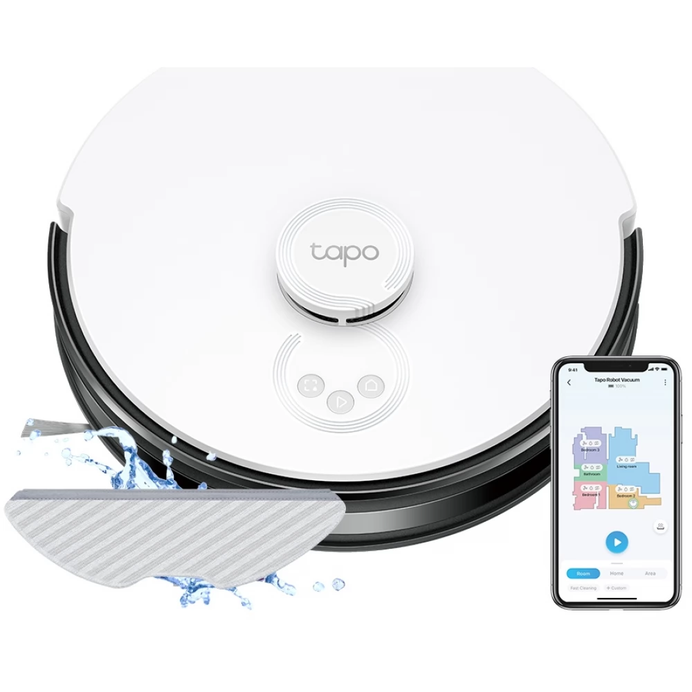 TP-LINK Tapo RV30 Robot Porszívó és Felmosó LiDAR Navigációval fehér / fekete
