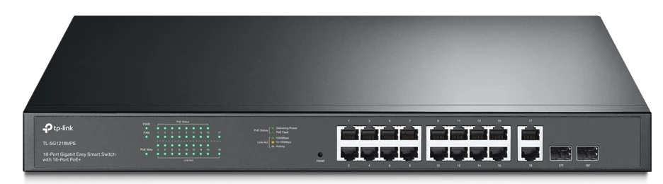 TP-LINK TL-SG1218MPE JetStream 16-Port Gigabit Easy Smart PoE+ Switch with 2 SFP Slots