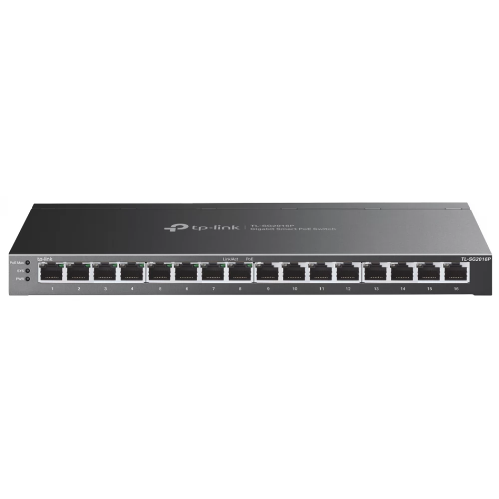 TP-LINK TL-SG2016P JetStream 16-Port Gigabit Smart Switch with 8-Port PoE+