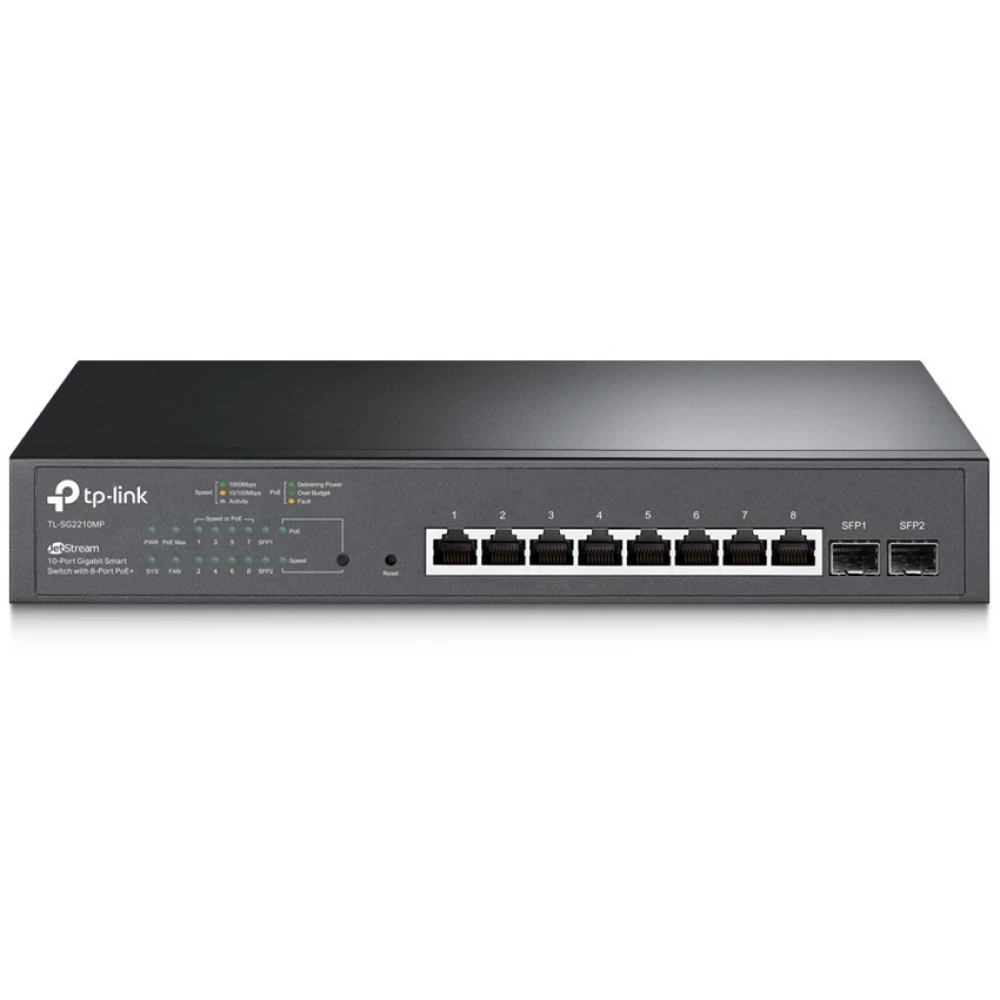 TP-LINK TL-SG2210MP JetStream 10-Port Gigabit Smart Switch with 8-Port PoE+